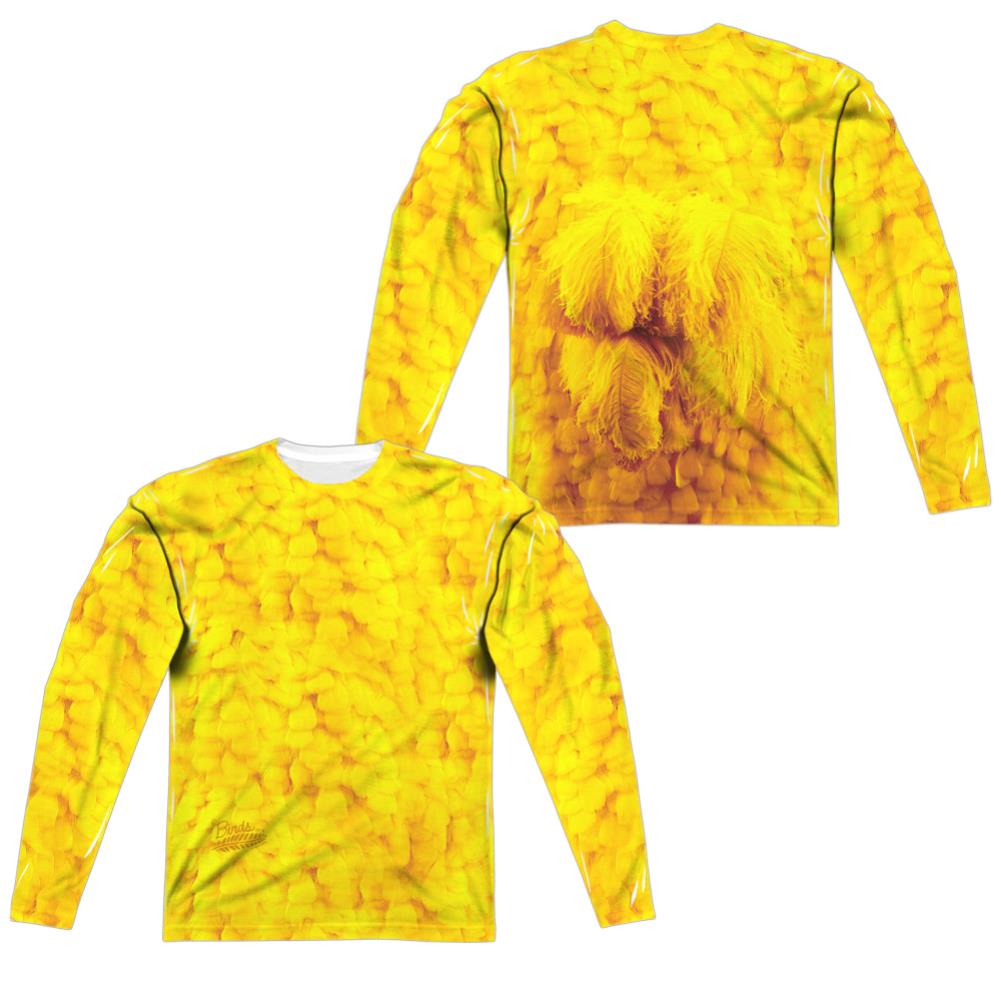 Sesame Street Big Bird Costume (Front/Back Print) Men's Regular Fit Polyester Long-Sleeve T-Shirt