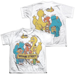 Sesame Street Block Party (Front/Back Print) Youth Regular Fit Poly Short-Sleeve T-Shirt