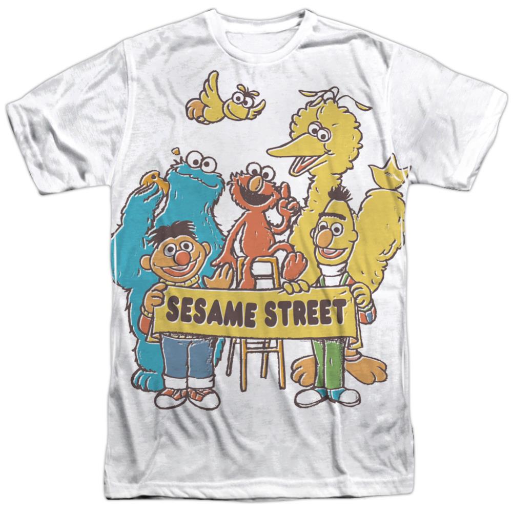 Sesame Street Block Party Men's Regular Fit Polyester Short-Sleeve T-Shirt