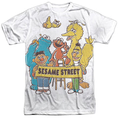Sesame Street Block Party Men's Regular Fit Polyester Short-Sleeve T-Shirt