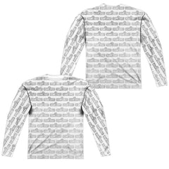Sesame Street Bw Pattern (Front/Back Print) Men's Regular Fit Polyester Long-Sleeve T-Shirt