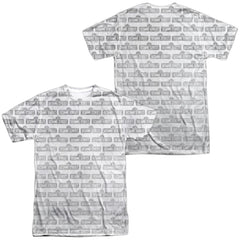 Sesame Street Bw Pattern (Front/Back Print) Men's Regular Fit Polyester Short-Sleeve T-Shirt