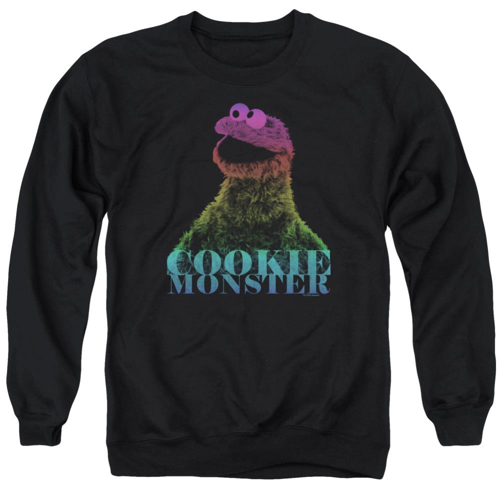Sesame Street Cm Halftone Men's Crewneck 50 50 Poly Long-Sleeve T-Shirt