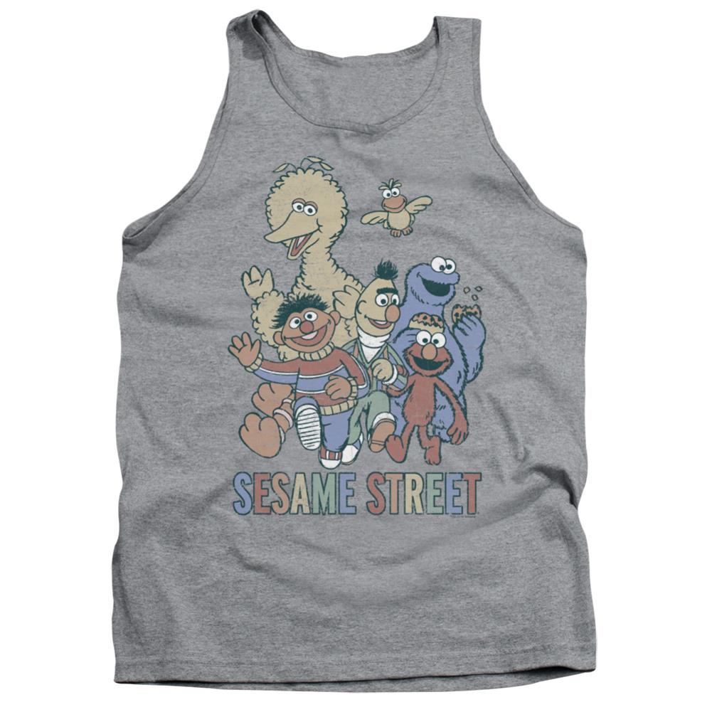 Sesame Street Colorful Group Men's 18/1 Cotton Tank Top
