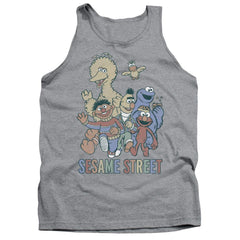 Sesame Street Colorful Group Men's 18/1 Cotton Tank Top