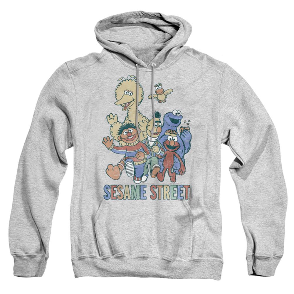 Sesame Street Colorful Group Men's Pull-Over 75 25 Poly Hoodie