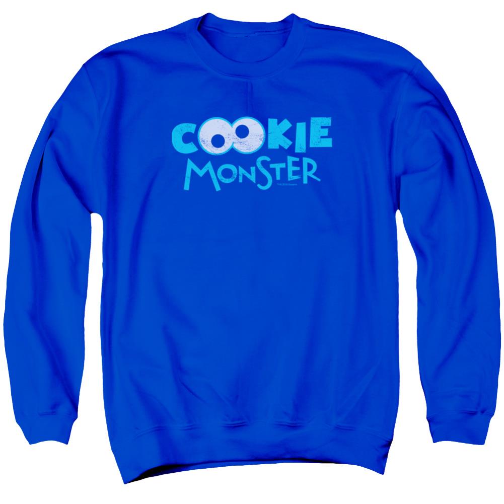 Sesame Street Cookie Eyes Men's Crewneck 50 50 Poly Long-Sleeve T-Shirt