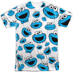 Sesame Street Cookie Face Pattern Men's Regular Fit Polyester Short-Sleeve T-Shirt