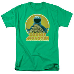 Sesame Street Cookie Iron On Men's 18/1 Cotton Short-Sleeve T-Shirt