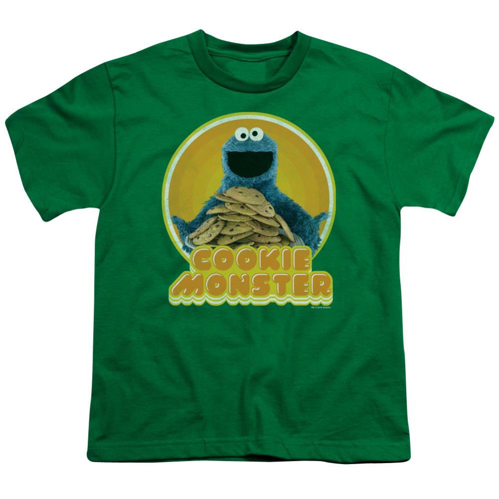Sesame Street Cookie Iron On Youth 18/1 100% Cotton Short-Sleeve T-Shirt
