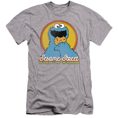 Sesame Street Cookie Monster Layers Men's Ultra-Soft 30/1 Cotton Slim Short-Sleeve T-Shirt