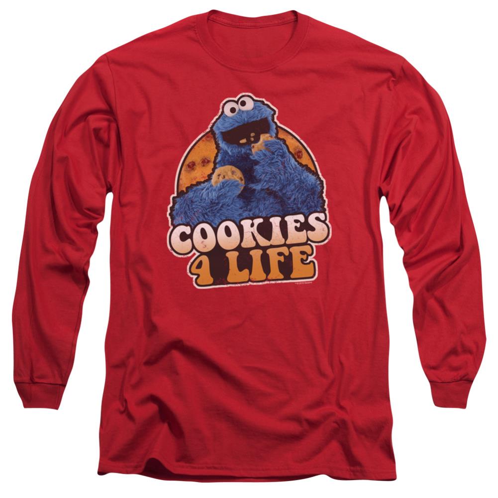 Sesame Street Cookies 4 Life Men's 18/1 Cotton Long-Sleeve T-Shirt