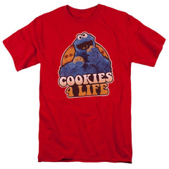 Sesame Street Cookies 4 Life Men's 18/1 Cotton Short-Sleeve T-Shirt