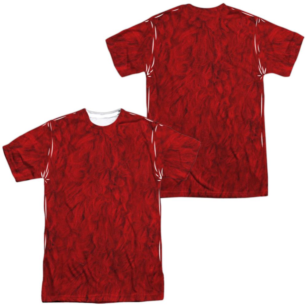 Sesame Street Elmo Costume (Front/Back Print) Men's Regular Fit Polyester Short-Sleeve T-Shirt