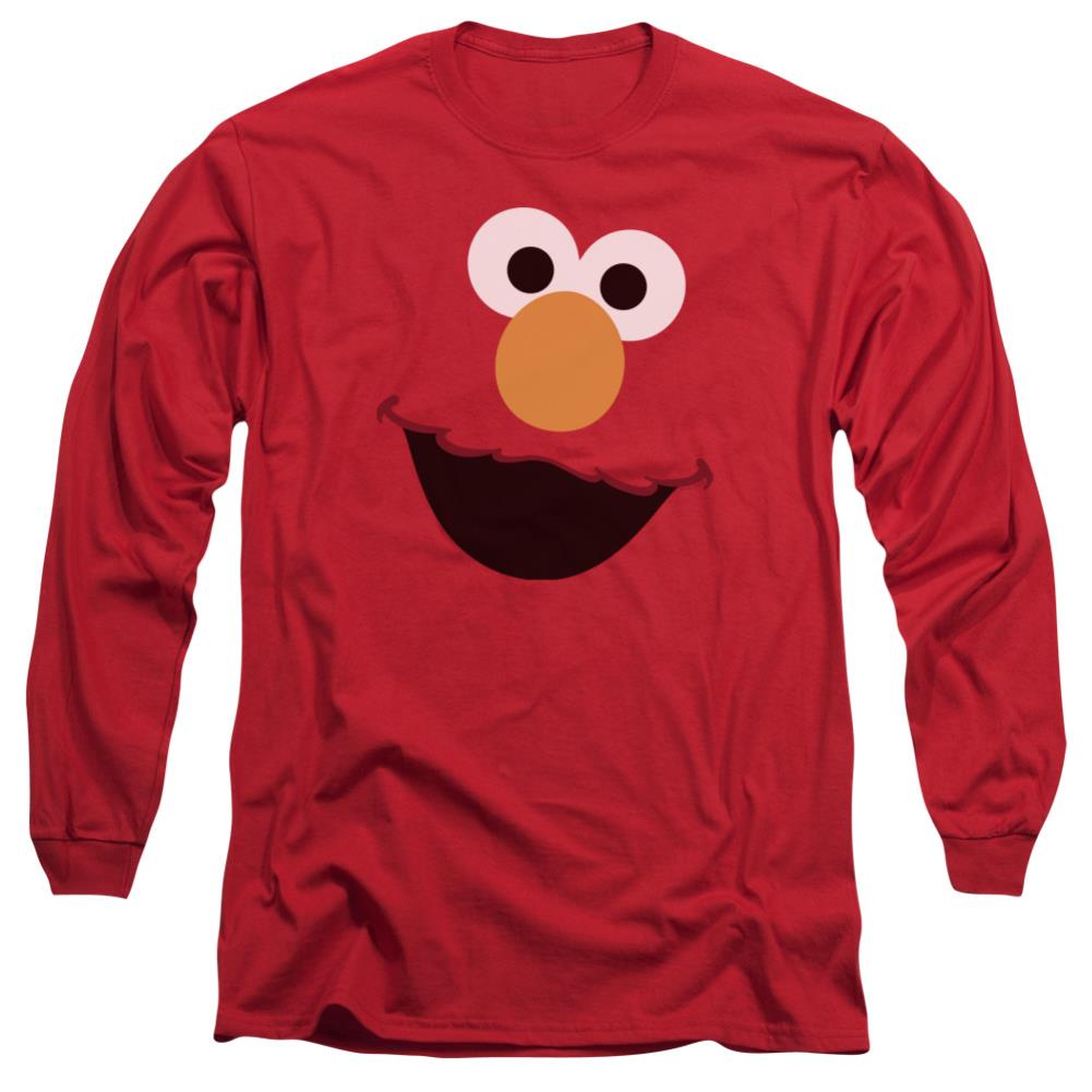 Sesame Street Elmo Face Men's 18/1 Cotton Long-Sleeve T-Shirt