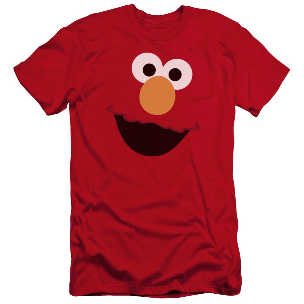 Sesame Street Elmo Face Men's Ultra-Soft 30/1 Cotton Slim Short-Sleeve T-Shirt