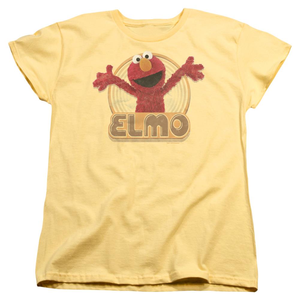 Sesame Street Elmo Iron On Women's 18/1 Cotton Short-Sleeve T-Shirt