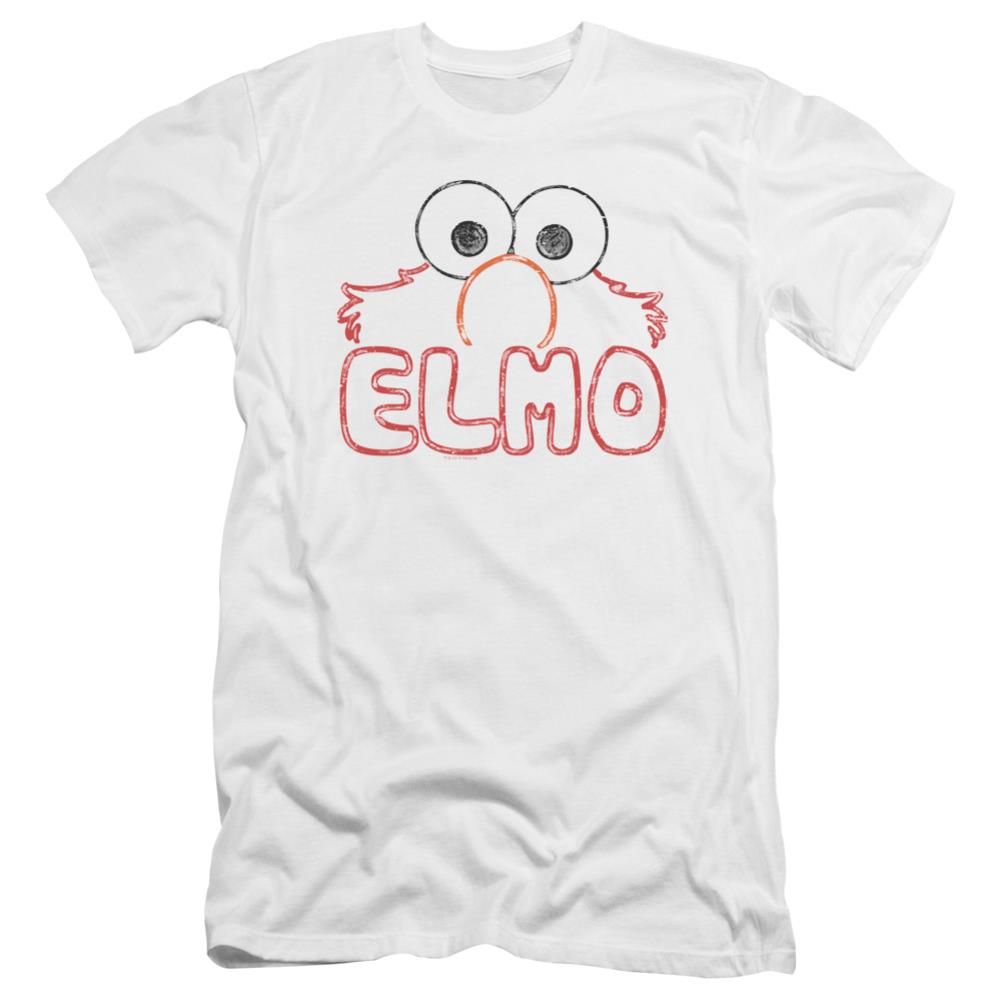 Sesame Street Elmo Letters Men's Ultra-Soft 30/1 Cotton Slim Short-Sleeve T-Shirt