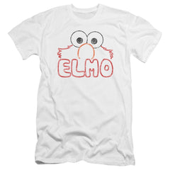 Sesame Street Elmo Letters Men's Ultra-Soft 30/1 Cotton Slim Short-Sleeve T-Shirt