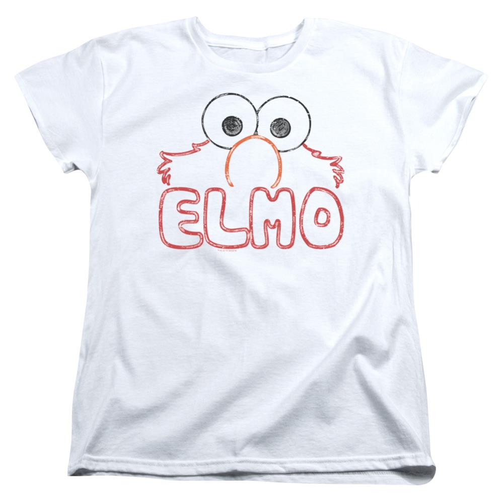Sesame Street Elmo Letters Women's 18/1 Cotton Short-Sleeve T-Shirt