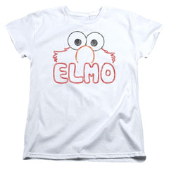 Sesame Street Elmo Letters Women's 18/1 Cotton Short-Sleeve T-Shirt