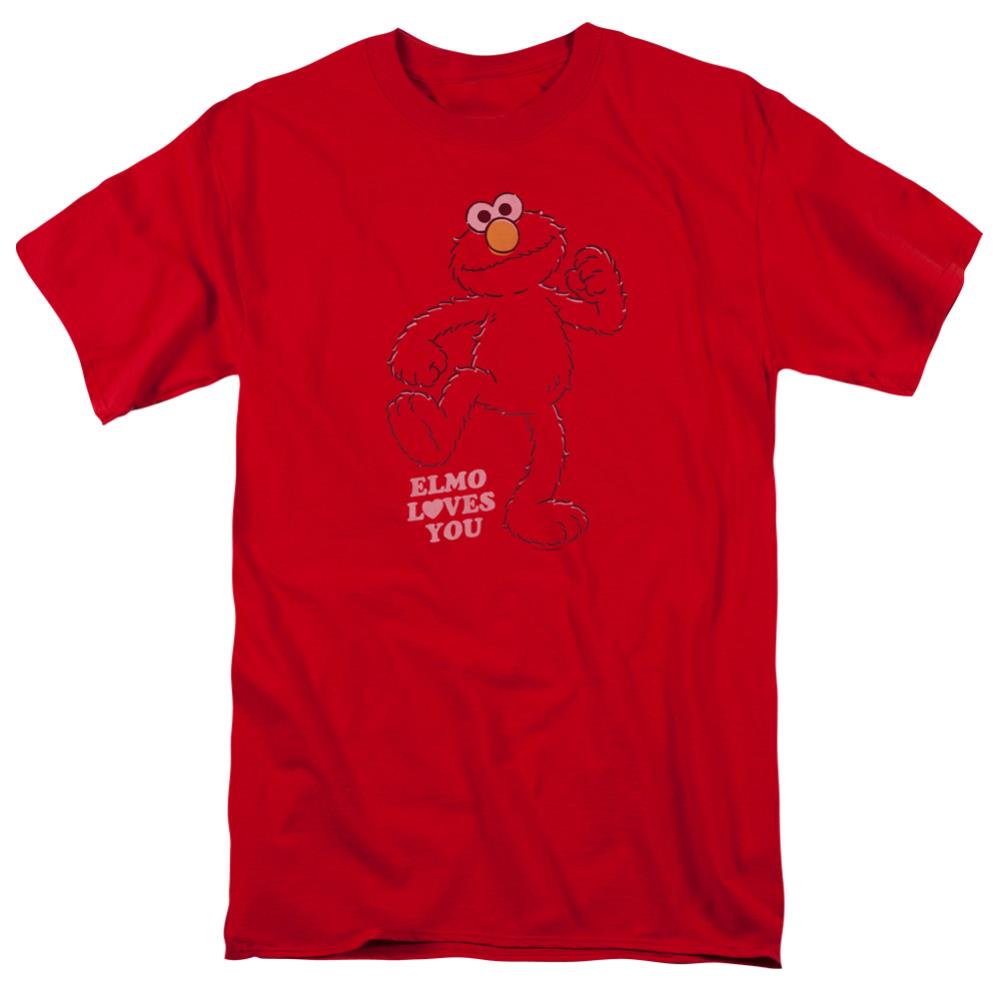 Sesame Street Elmo Loves You Men's 18/1 Cotton Short-Sleeve T-Shirt