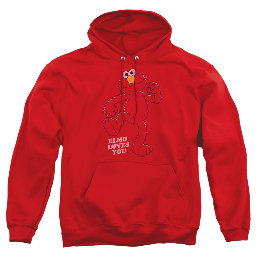 Sesame Street Elmo Loves You Men's Pull-Over 75 25 Poly Hoodie