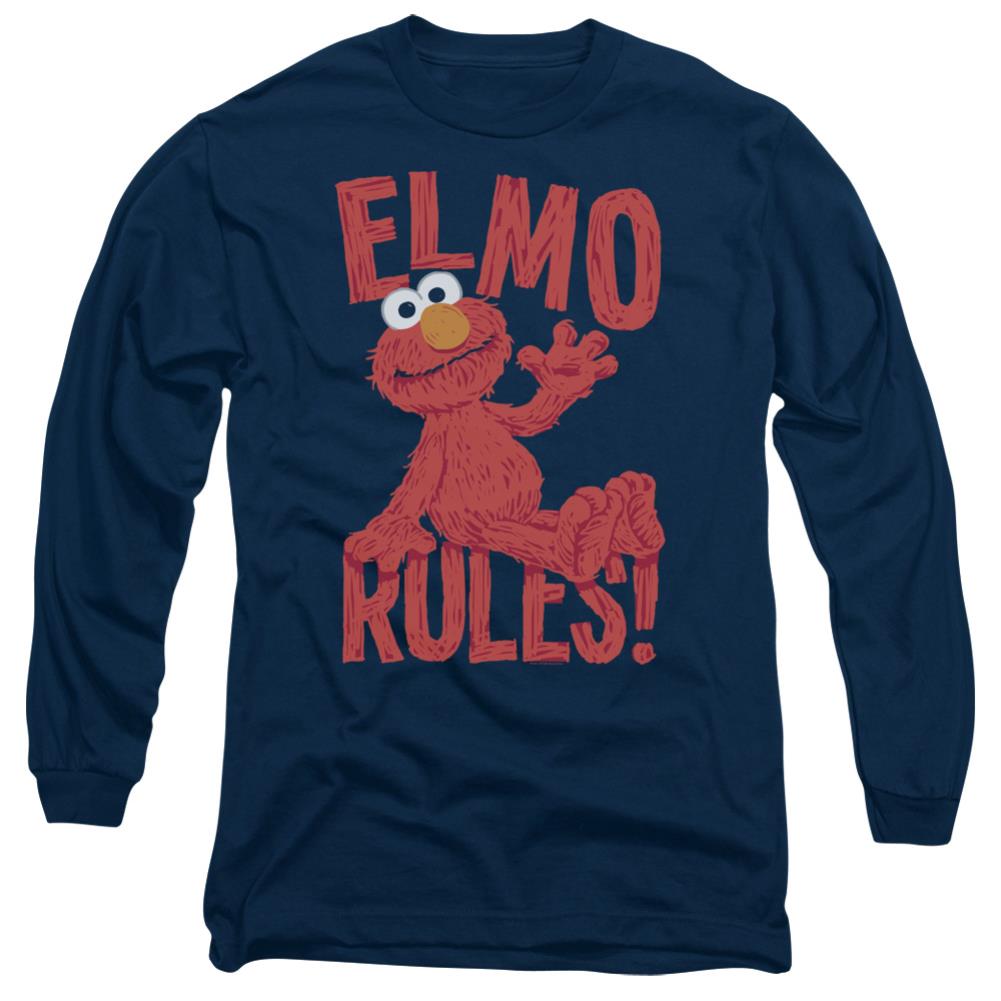 Sesame Street Elmo Rules Men's 18/1 Cotton Long-Sleeve T-Shirt
