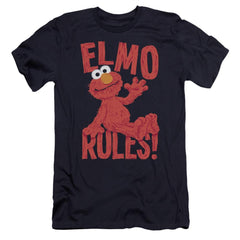 Sesame Street Elmo Rules Men's Ultra-Soft 30/1 Cotton Slim Short-Sleeve T-Shirt