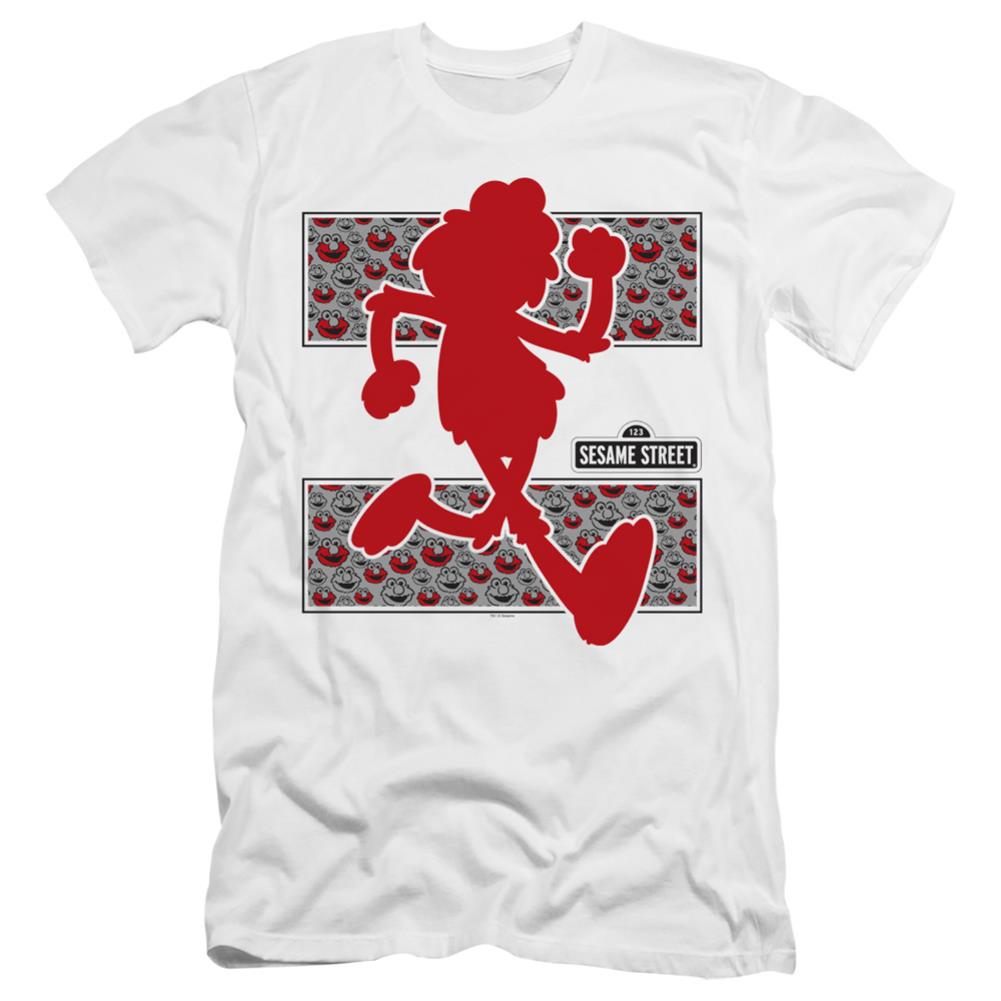 Sesame Street Elmo Runs Men's Ultra-Soft 30/1 Cotton Slim Short-Sleeve T-Shirt