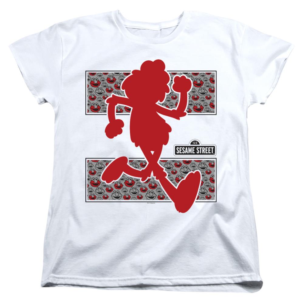 Sesame Street Elmo Runs Women's 18/1 Cotton Short-Sleeve T-Shirt