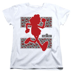 Sesame Street Elmo Runs Women's 18/1 Cotton Short-Sleeve T-Shirt