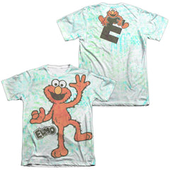 Sesame Street Elmo Scribble (Front/Back Print) Men's Regular Fit Poly Cotton Short-Sleeve T-Shirt