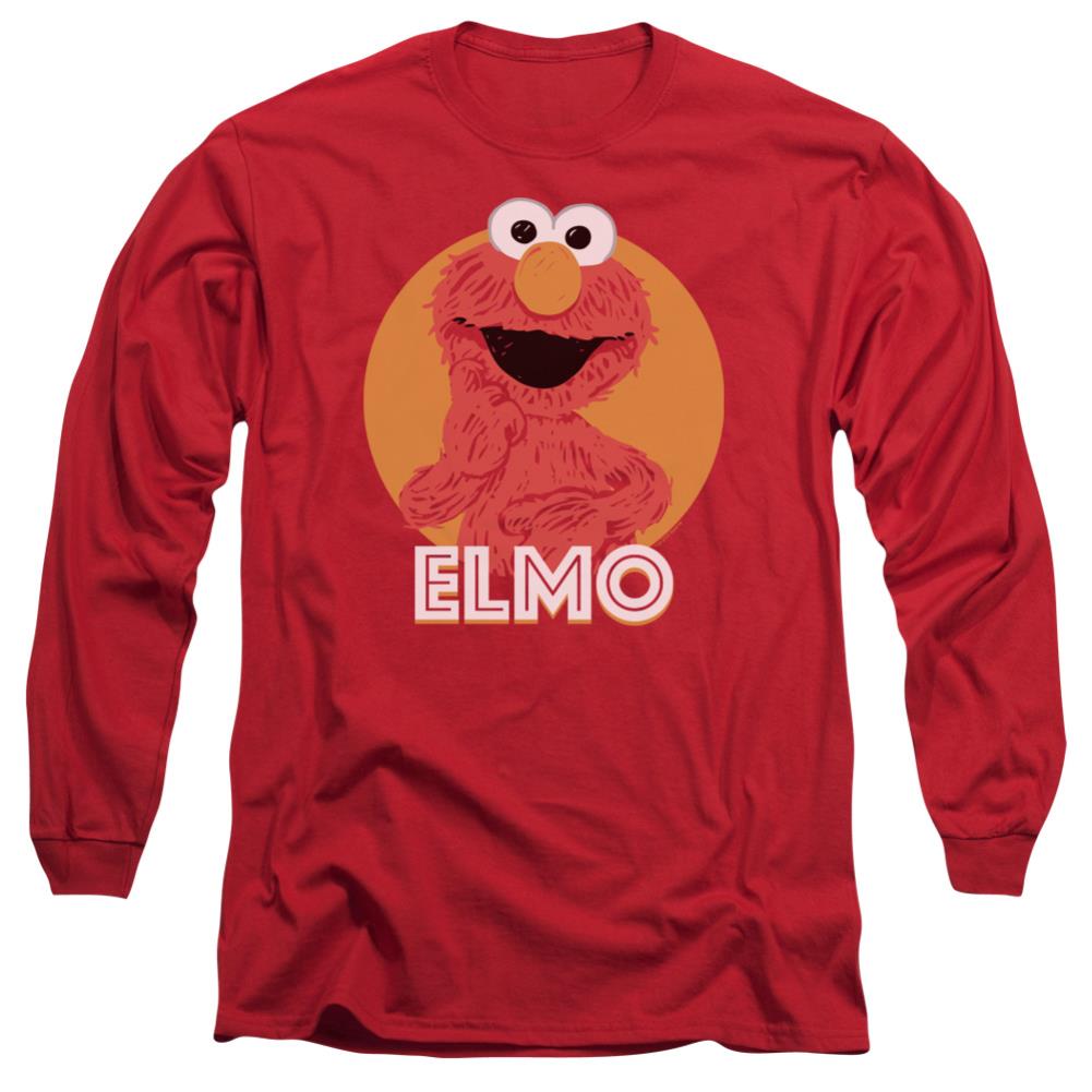 Sesame Street Elmo Scribble Men's 18/1 Cotton Long-Sleeve T-Shirt