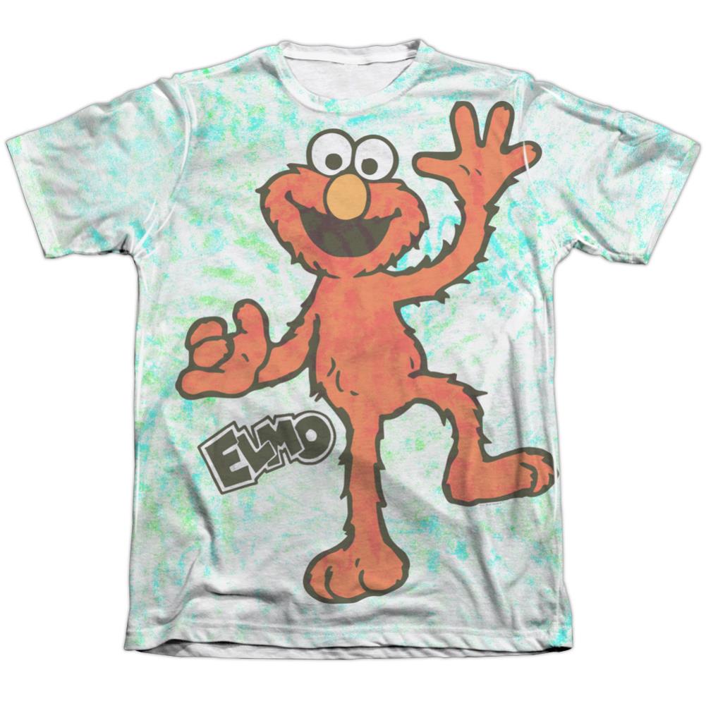 Sesame Street Elmo Scribble Men's Regular Fit Poly Cotton Short-Sleeve T-Shirt