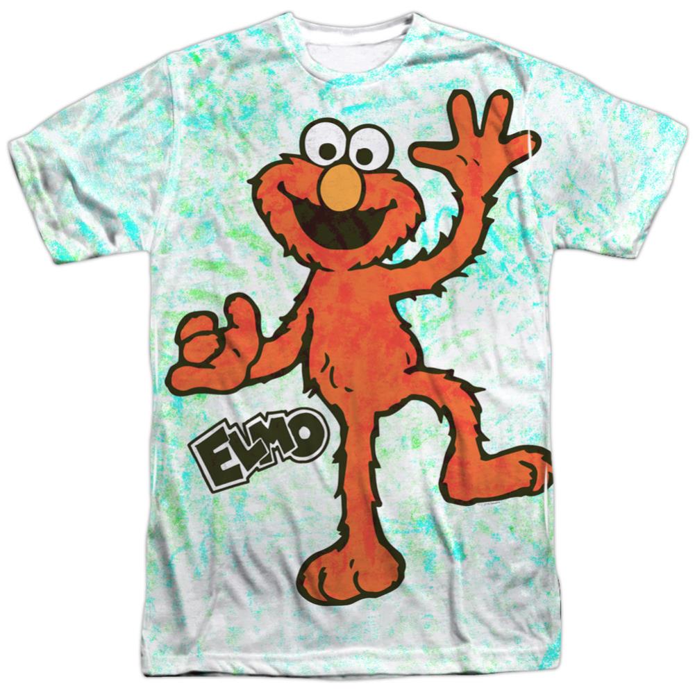 Sesame Street Elmo Scribble Men's Regular Fit Polyester Short-Sleeve T-Shirt