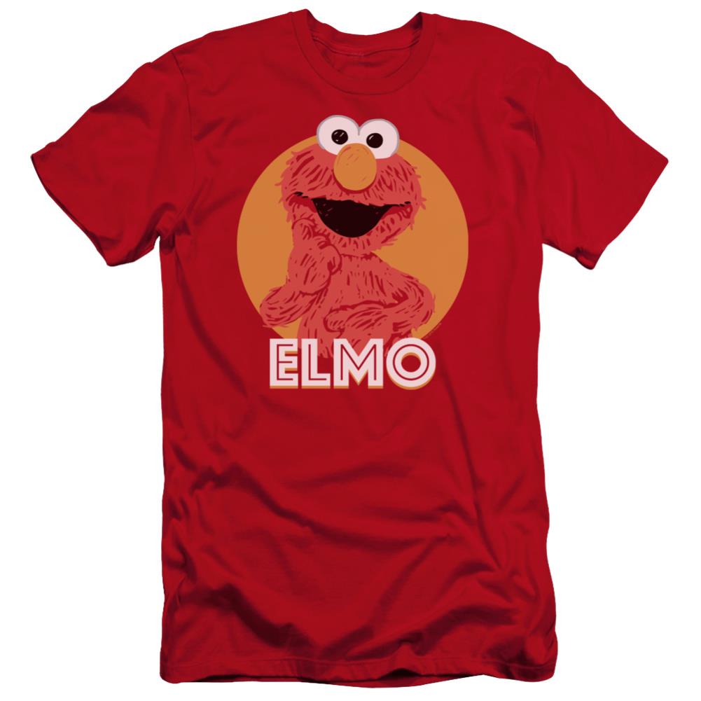 Sesame Street Elmo Scribble Men's Ultra-Soft 30/1 Cotton Slim Short-Sleeve T-Shirt