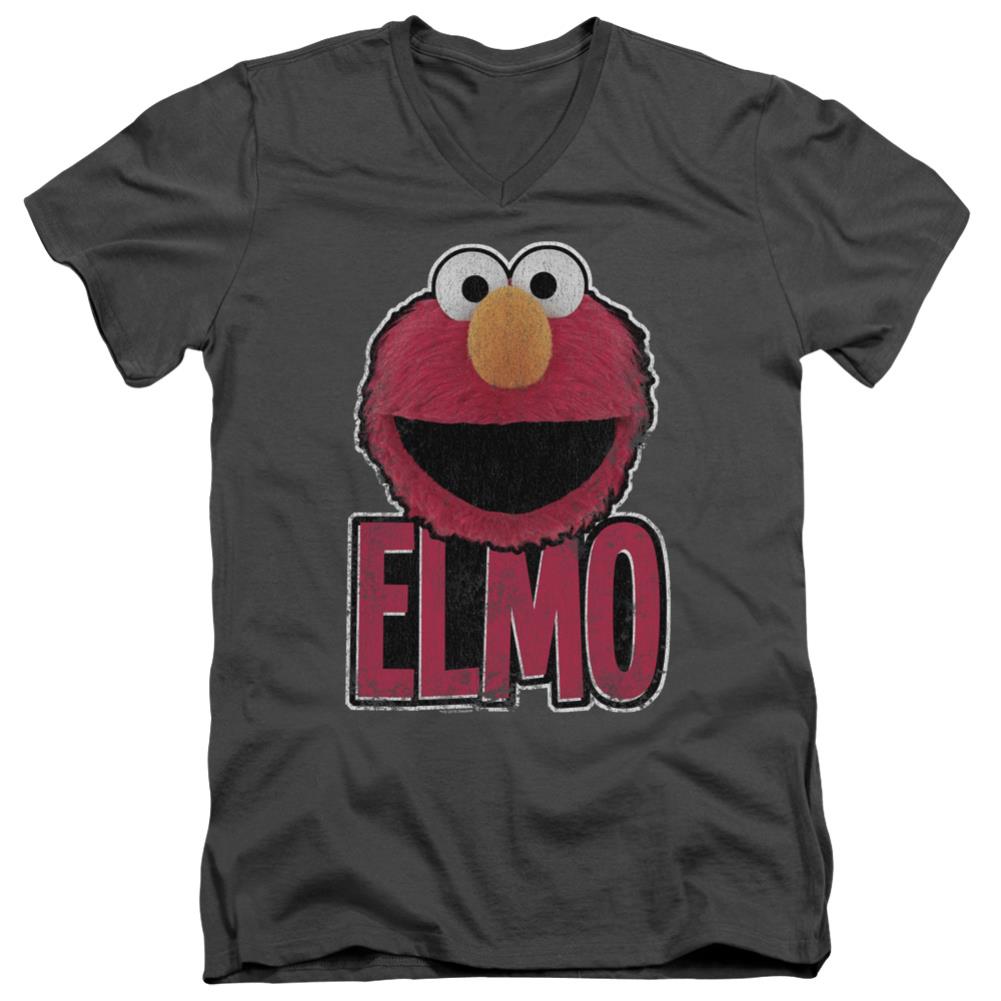 Sesame Street Elmo Smile Men's 30/1 Cotton Slim V-Neck T-Shirt