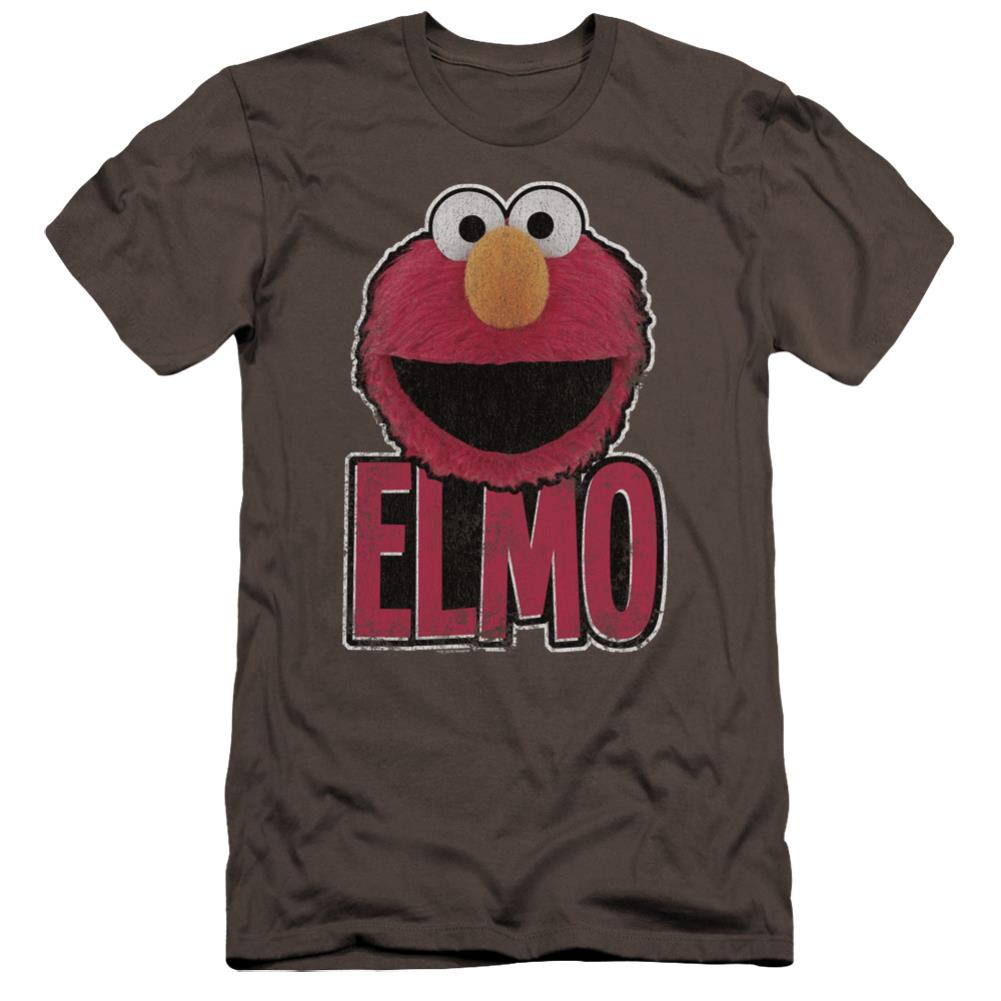 Sesame Street Elmo Smile Men's Ultra-Soft 30/1 Cotton Slim Short-Sleeve T-Shirt