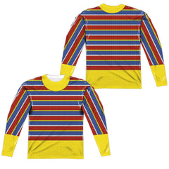 Sesame Street Ernie Costume (Front/Back Print) Men's Regular Fit Polyester Long-Sleeve T-Shirt