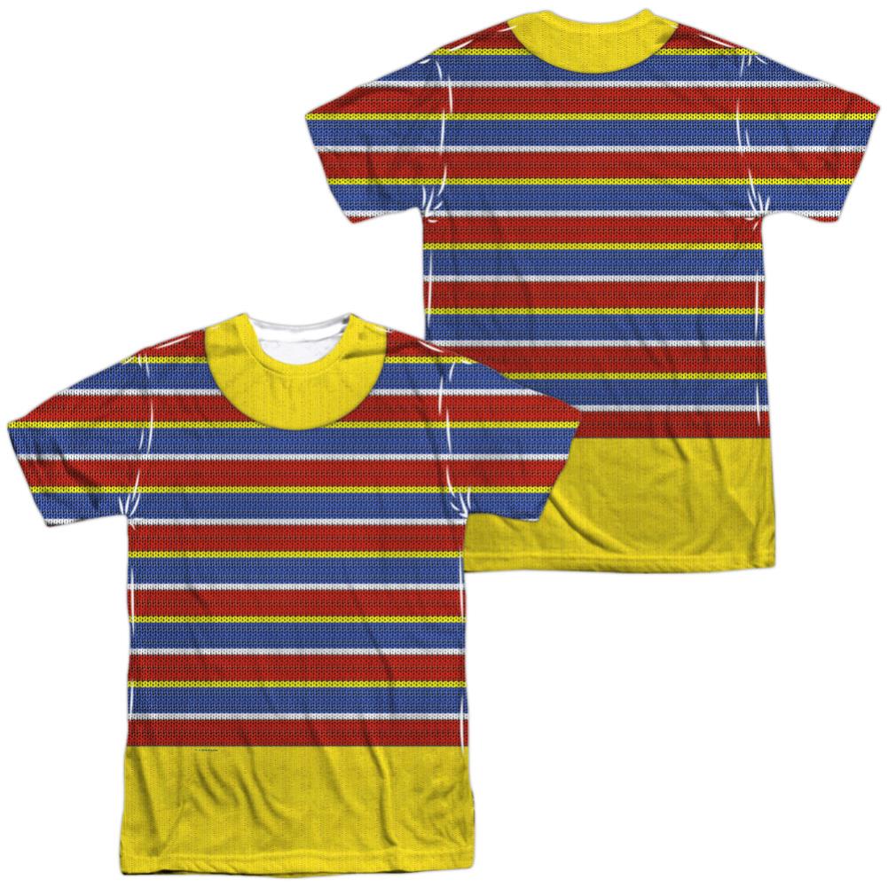 Sesame Street Ernie Costume (Front/Back Print) Men's Regular Fit Polyester Short-Sleeve T-Shirt