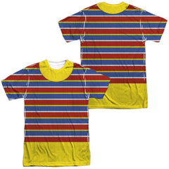 Sesame Street Ernie Costume (Front/Back Print) Men's Regular Fit Polyester Short-Sleeve T-Shirt
