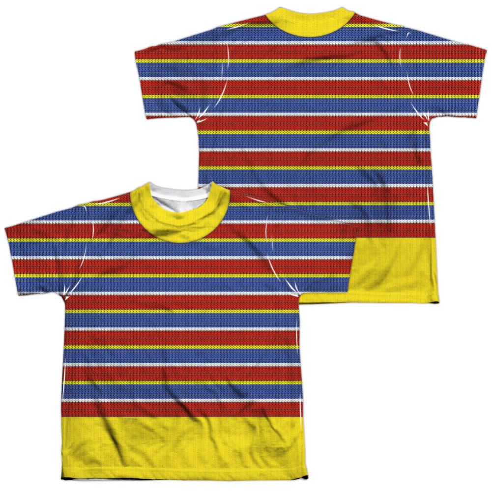 Sesame Street Ernie Costume (Front/Back Print) Youth Regular Fit Poly Short-Sleeve T-Shirt