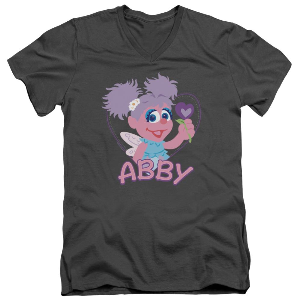 Sesame Street Flat Abby Men's 30/1 Cotton Slim V-Neck T-Shirt