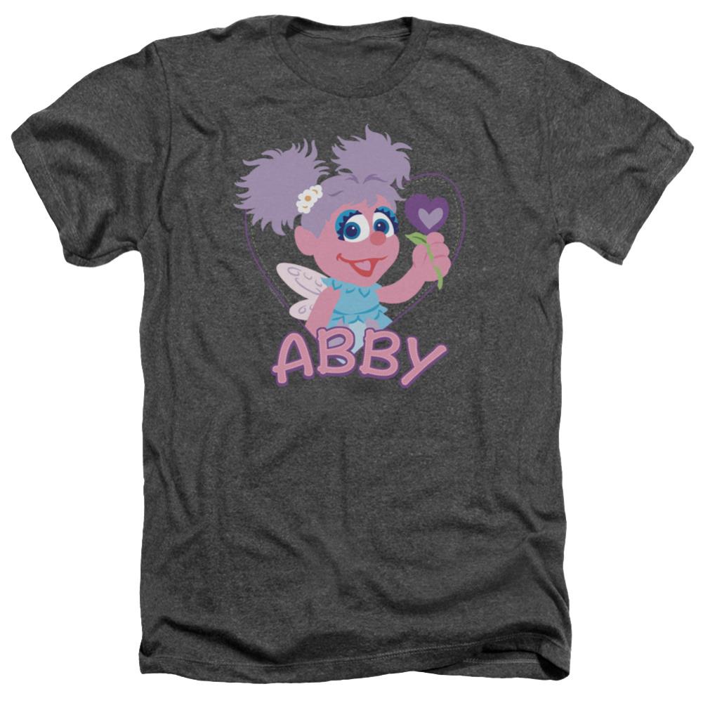 Sesame Street Flat Abby Men's 30/1 Heather 60 40 Poly Short-Sleeve T-Shirt