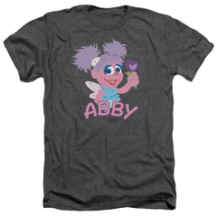 Sesame Street Flat Abby Men's 30/1 Heather 60 40 Poly Short-Sleeve T-Shirt
