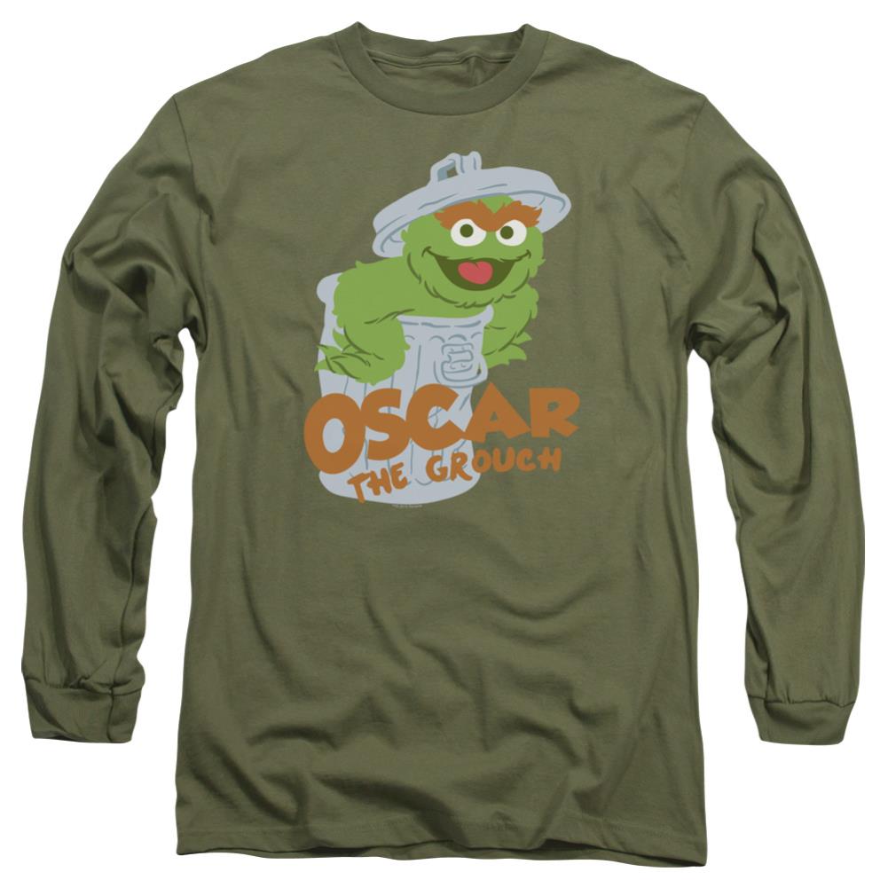 Sesame Street Flat Oscar Men's 18/1 Cotton Long-Sleeve T-Shirt