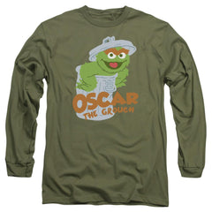 Sesame Street Flat Oscar Men's 18/1 Cotton Long-Sleeve T-Shirt