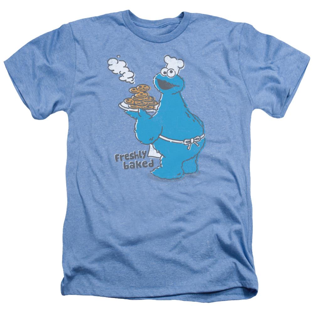 Sesame Street Freshly Baked Men's 30/1 Heather 60 40 Poly Short-Sleeve T-Shirt