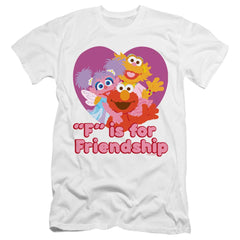 Sesame Street Friendship Men's Ultra-Soft 30/1 Cotton Slim Short-Sleeve T-Shirt